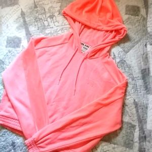 Victoria's secret neon velvet cropped hoodie XS